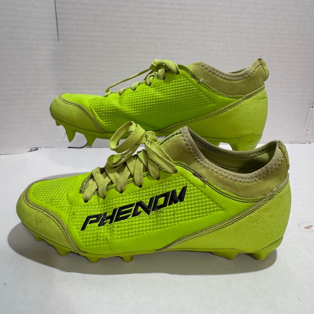 Phenom Soccer Cleats Neon Lime Green Athletic Shoes Low Top Mens Size 9.5